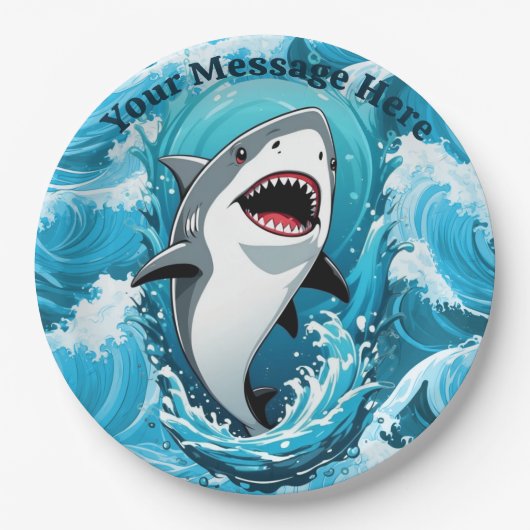 Doe mee voor een haaienbeet papieren bordje (Voorkant)