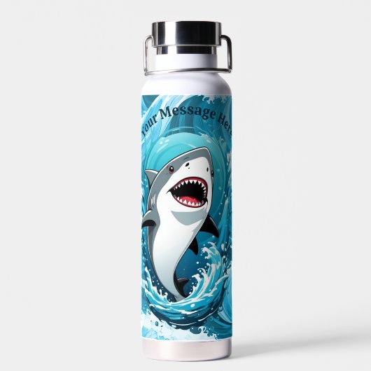 Doe mee voor een haaienbeet waterfles (Achterkant)