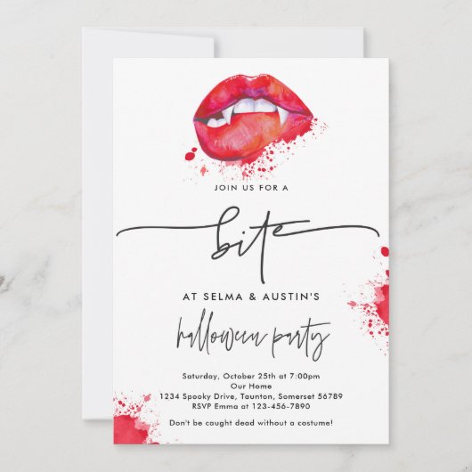 Doe mee voor een hapje Halloween Vampire Soiree Pa Kaart (Voorkant)