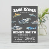 Doe mee voor een Jaw-Some Party! Verjaardag van de Kaart (Staand voorkant)
