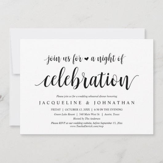 Doe mee voor een nacht van de repetitie kaart (Voorkant)