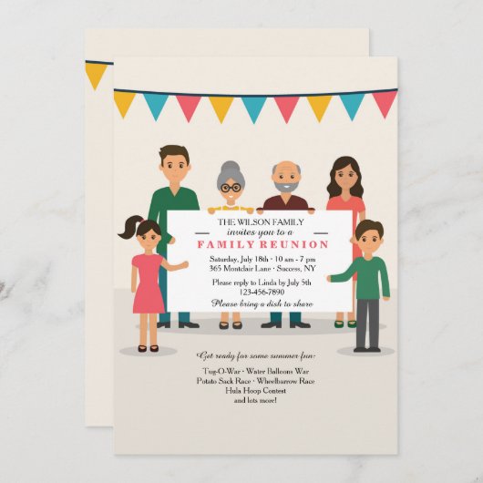 Doe mee voor een partijuitnodiging kaart (Voorkant / Achterkant)