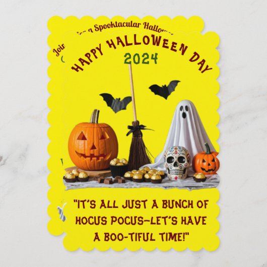 🎃 Doe mee voor een spooktaculaire Halloween Bash! Kaart (Voorkant / Achterkant)