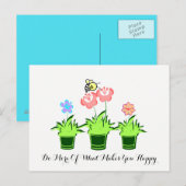 "Doe meer van waar je blij van wordt"Briefkaart Briefkaart (Voorkant / Achterkant)