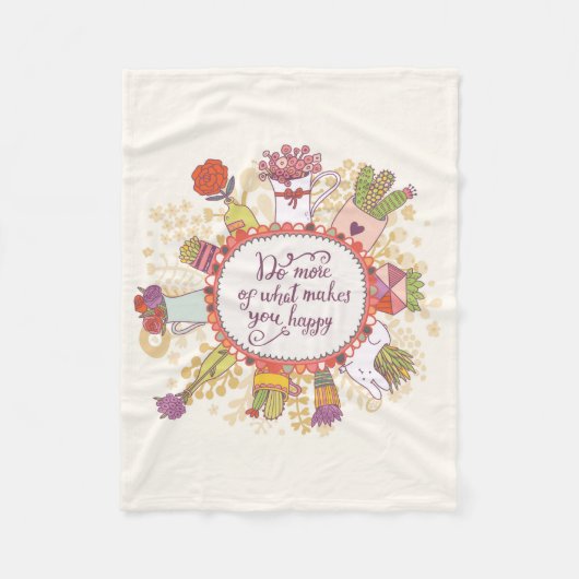 Doe meer van wat je gelukkig maakt 2 fleece deken (Voorkant)