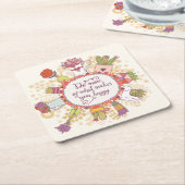 Doe meer van wat je gelukkig maakt 2 kartonnen onderzetters (Schuin)