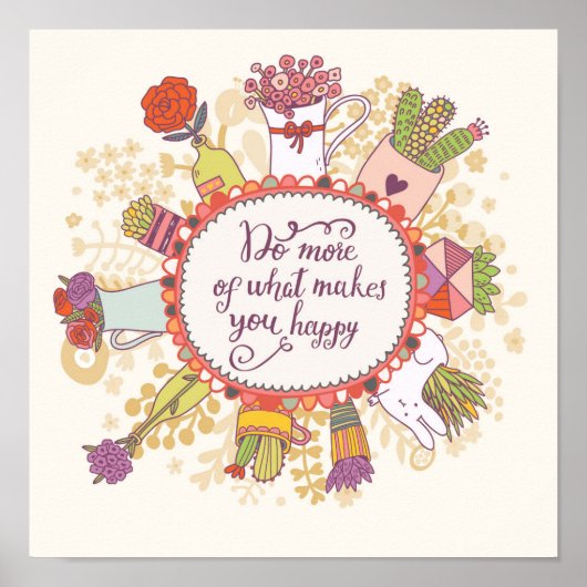Doe meer van wat je gelukkig maakt 2 poster (Voorkant)