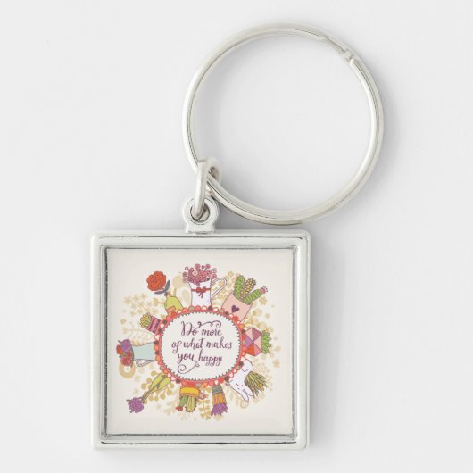 Doe meer van wat je gelukkig maakt 2 sleutelhanger (Voorkant)