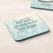 Doe meer van wat je gelukkig maakt bier onderzetter (Linkerzijde)