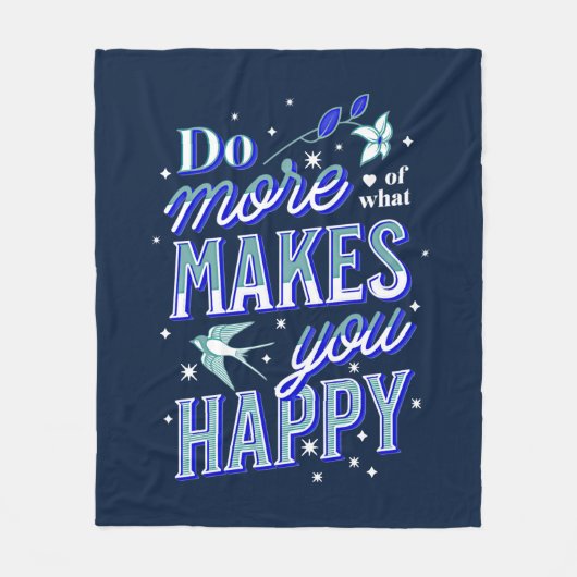 Doe meer van wat je gelukkig maakt, Bluebird & Sta Fleece Deken (Voorkant)