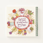 Doe meer van wat je gelukkig maakt notitieboek (Achterkant)