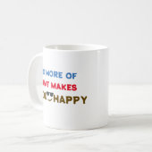 Doe meer van wat je gelukkig maakt positieve vibes koffiemok (Voorkant links)