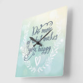 Doe meer van wat je gelukkig maakt vierkante klok (Hoek)