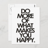 Doe meer wat je gelukkig maakt briefkaart (Voorkant / Achterkant)