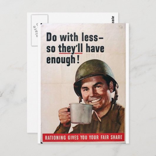 Doe met minder! briefkaart (Voorkant / Achterkant)