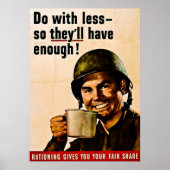 Doe met minder -  WWII Rationering Poster (Voorkant)
