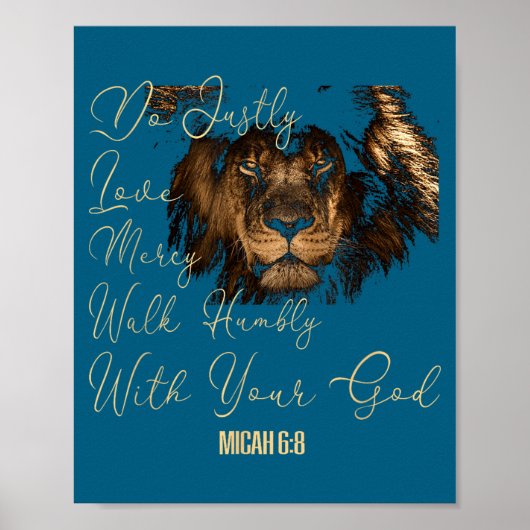 Doe Micha 6 8 Bijbelvers Poster (Voorkant)