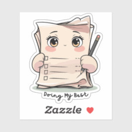 Doe Mijn Best – Zachte Herinnering op maat gesnede Sticker