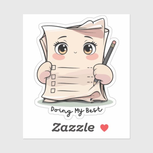 Doe Mijn Best – Zachte Herinnering op maat gesnede Sticker (Vel)