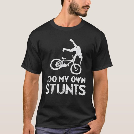 Doe mijn eigen stunts fiets grappige Broken Bone B T-shirt (Voorkant)