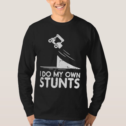 Doe mijn eigen Stunts Golf Cart Funny Broken Bone T-shirt (Voorkant)