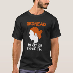 Doe mijn eigen waarschuwingslabel rood haar uit t-shirt