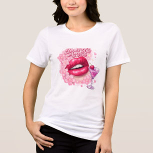 Doe mijn Vibe geen Dood Roze Lippen Y2K Coquette T Tri-Blend Shirt
