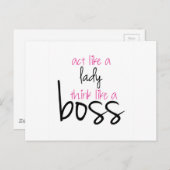 Doe net als een dame denken als een baas briefkaart (Voorkant / Achterkant)