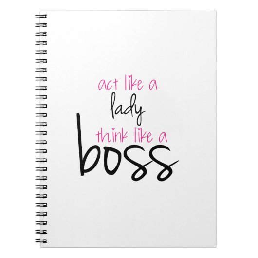 Doe net als een dame denken als een baas notitieboek (Voorkant)