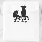 Doe niet aan de kant van Dog Cat Vierkante Sticker (Tas)