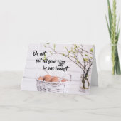 Doe niet al je eieren in één mand - kaart (Voorkant)