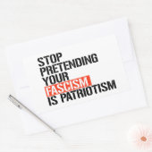Doe niet alsof je fascisme patriottisme is rechthoekige sticker (Envelop)