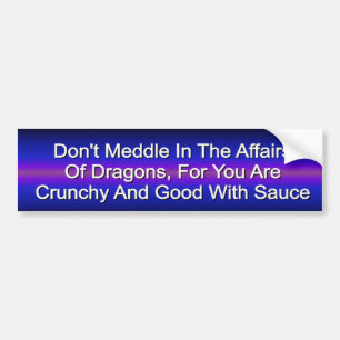 Doe niet met Dragons, grappige autosticker. Bumpersticker