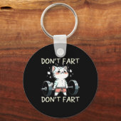 Doe Niet Poep Gym Kat Gewicht Sleutelhanger (Voorkant)