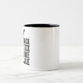 Doe niet zo'n eikel als een eend. tweekleurige koffiemok (Center)