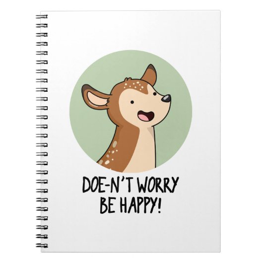 Doe-nt Worry Be Happy Grappig Hert Spelling Notitieboek (Voorkant)