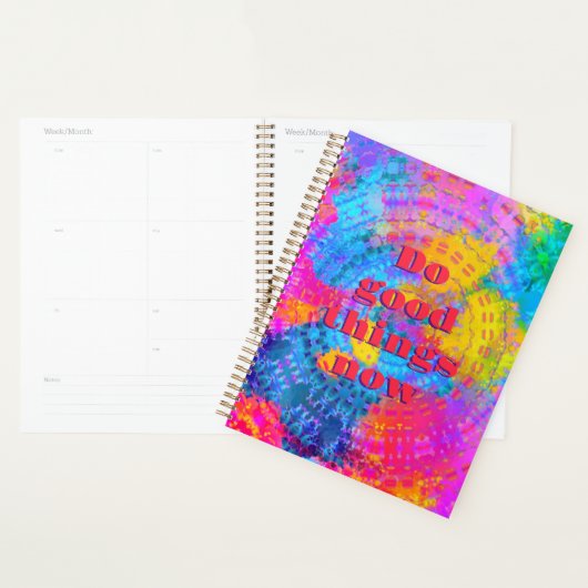 Doe nu goede dingen in Rainbow Tie Dye Boho Planner (Display)