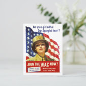 Doe nu mee aan de WAC! OorlogsPoster Briefkaart (Staand voorkant)