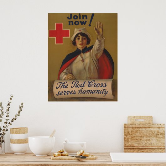 Doe nu mee! Het Rode Kruis dient de mensheid Poster (Keuken)