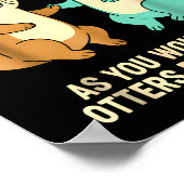 Doe Onto Otters Speelse Otter Stunt Meisjes Kinder Poster (Hoek)
