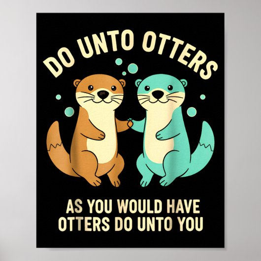 Doe Onto Otters Speelse Otter Stunt Meisjes Kinder Poster (Voorkant)