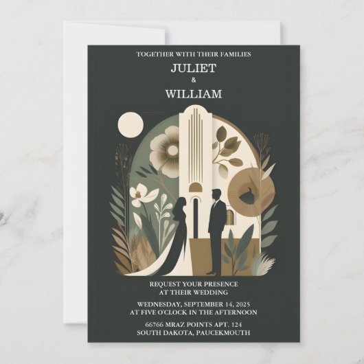 Doe Retro 70s 80s Fast Bold Boho Courthouse Bruilo Kaart (Voorkant)