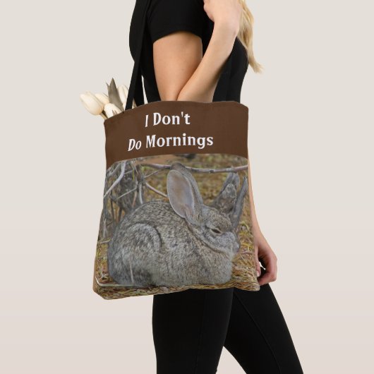 Doe 's ochtends geen vermoeide Humor Resting Rabbi Tote Bag (Dichtbij)