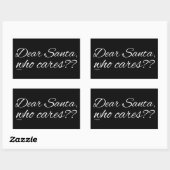 DOE SANTA, WIE DOET? RECHTHOEKIGE STICKER (Vel)