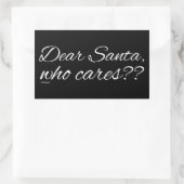 DOE SANTA, WIE DOET? RECHTHOEKIGE STICKER (Tas)