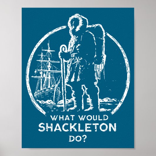 Doe Shackleton Leiderschapsenergie Managers Retro Poster (Voorkant)