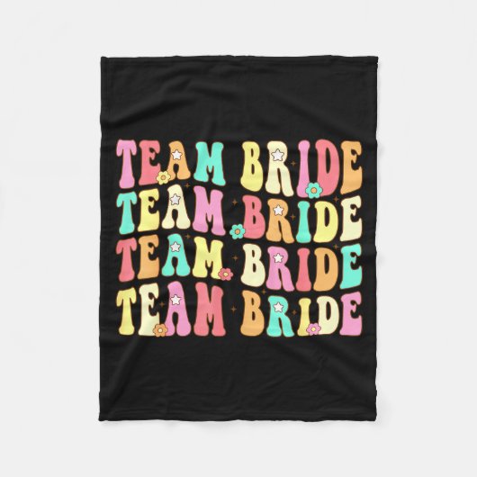 Doe Team Bruid Crew Retro Groovy Fleece Deken (Voorkant)