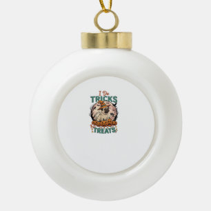 Doe Trucs Snoepjes Halloween Pug Heksenhoed Pompoe Keramische Bal Ornament