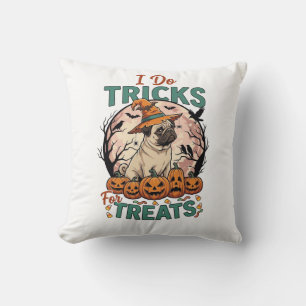 Doe Trucs Snoepjes Halloween Pug Heksenhoed Pompoe Kussen