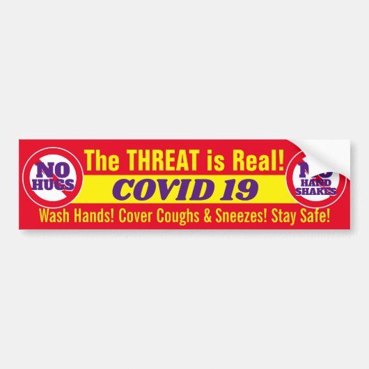 Doe UW deel: COVID 19 (rood) Bumpersticker (Voorkant)